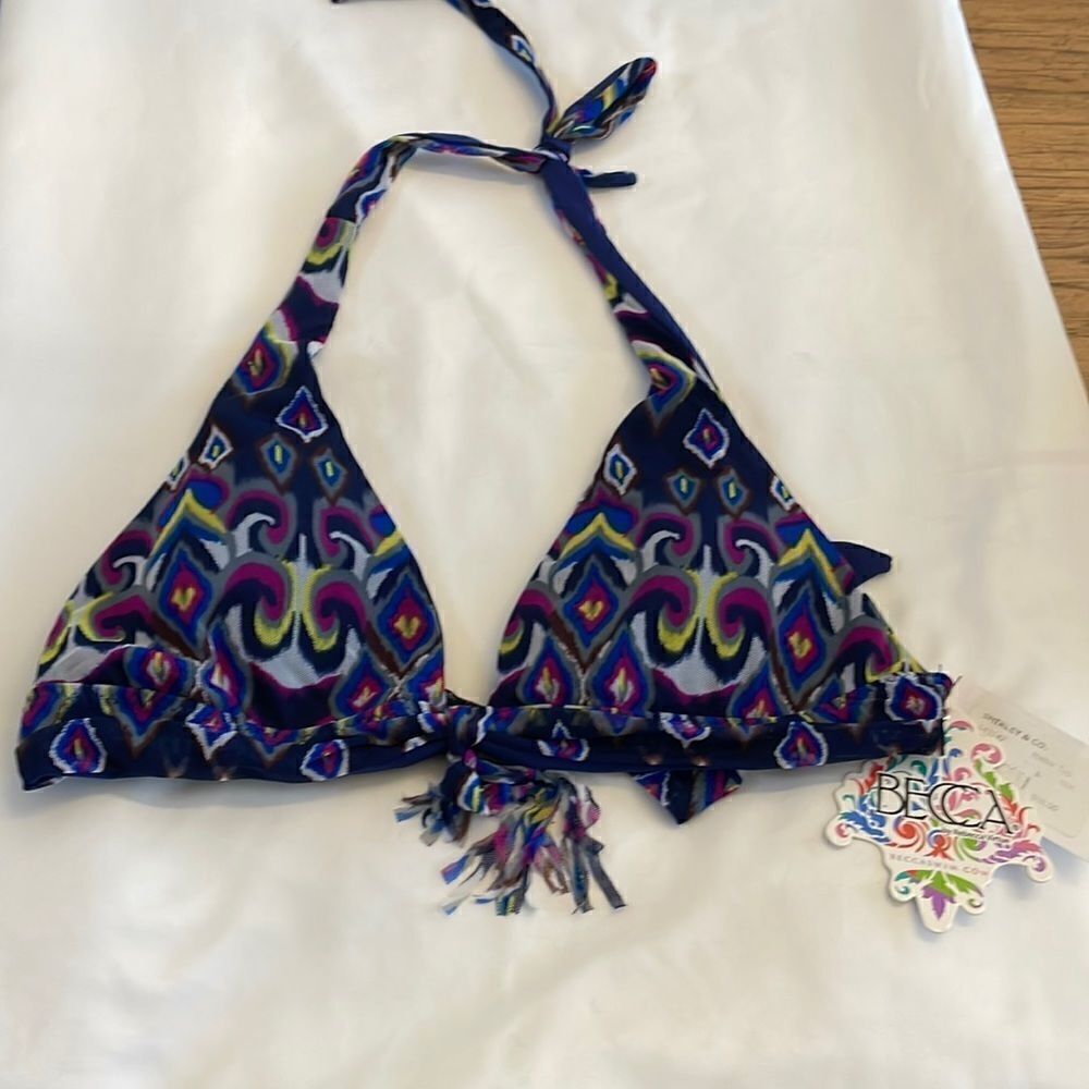 BECCA SWIM BIKINI HALTER TOP.  NEW WITH TAGS.